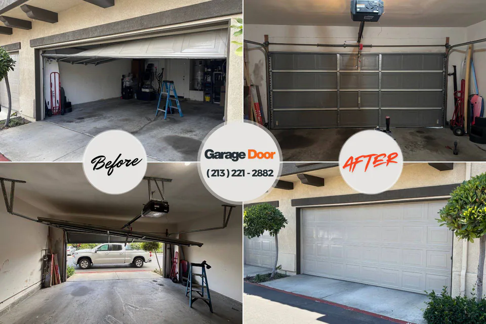 Before and after: garage door repair Beavercreek, OH